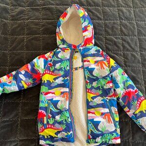 Mini Boden Sherpa lined coat (9-10y) - Dinosaurs/waterproof